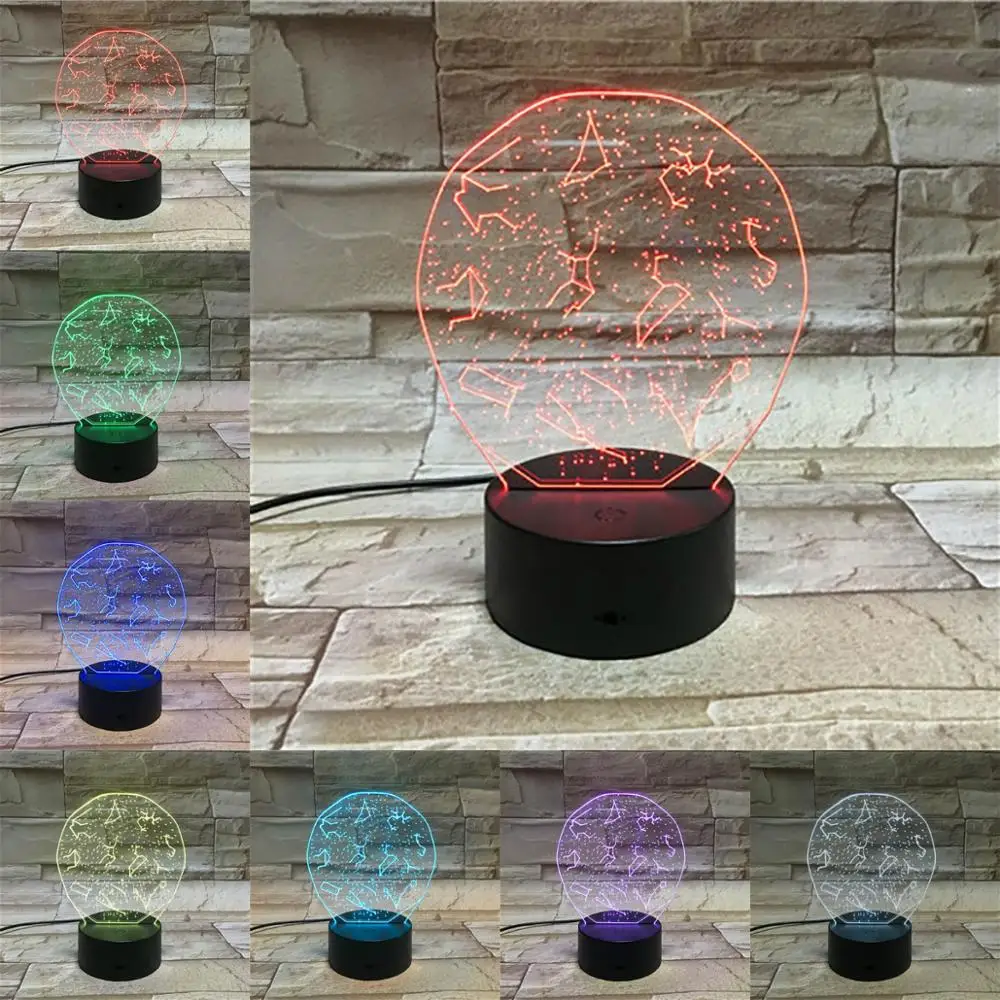 

Constellations Galaxy 3D Lamp Night Light LED Bulb Multi-color Flash Fade Holiday Christmas Gift For Children Bedside Home Deocr