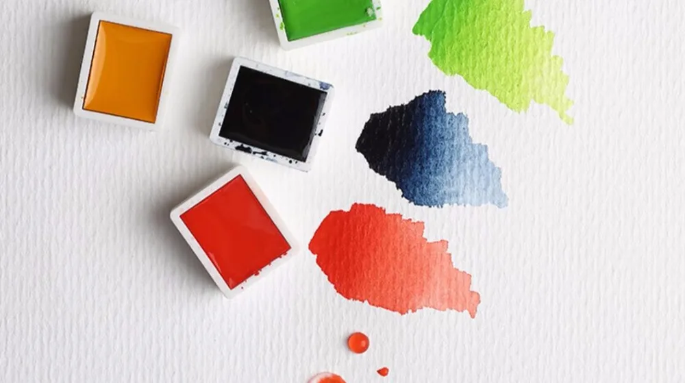 Металлический компактный набор с кисточкой из 12 цветов|watercolor paint set|watercolor paintwatercolor