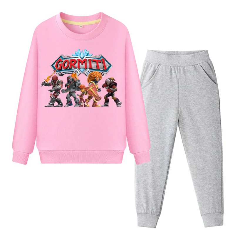 Весенняя игровая одежда Gormiti, спортивные костюмы для детей, комплекты одежды, детский пуловер, пальто+ штаны, костюмы, спортивный костюм для мальчиков и девочек, DY104