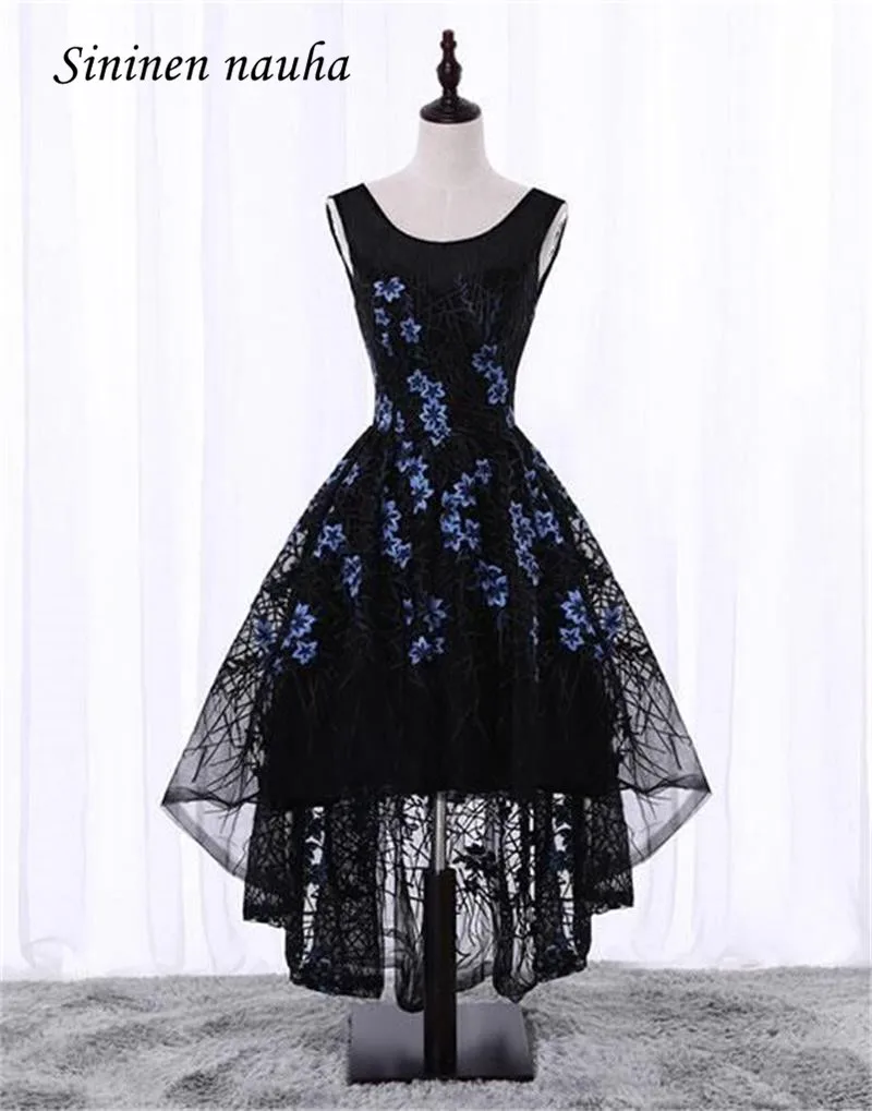 

Black Lace Prom Dress Party Homecoming Dresses For Juniors Women Scoop High Low A Line Plus Size Vestidos De Festa Longo 234