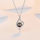 Уникальное серебряное крыло 925 пробы ожерелье s для леди ювелирные изделия I Love You на 100 языках проекционное ожерелье вечерние аксессуары горячие