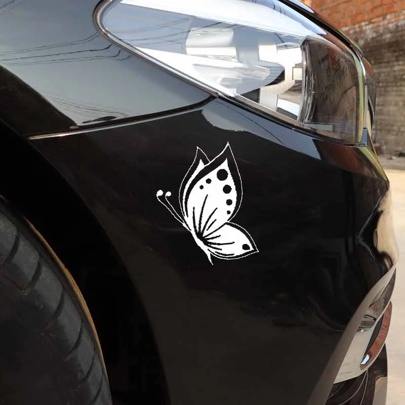 YJZT 13.1CM*16.5CM Car Sticker Butterfly Princess Art Decals Vinyl Decor Black/Silver C24-0214 | Автомобили и мотоциклы