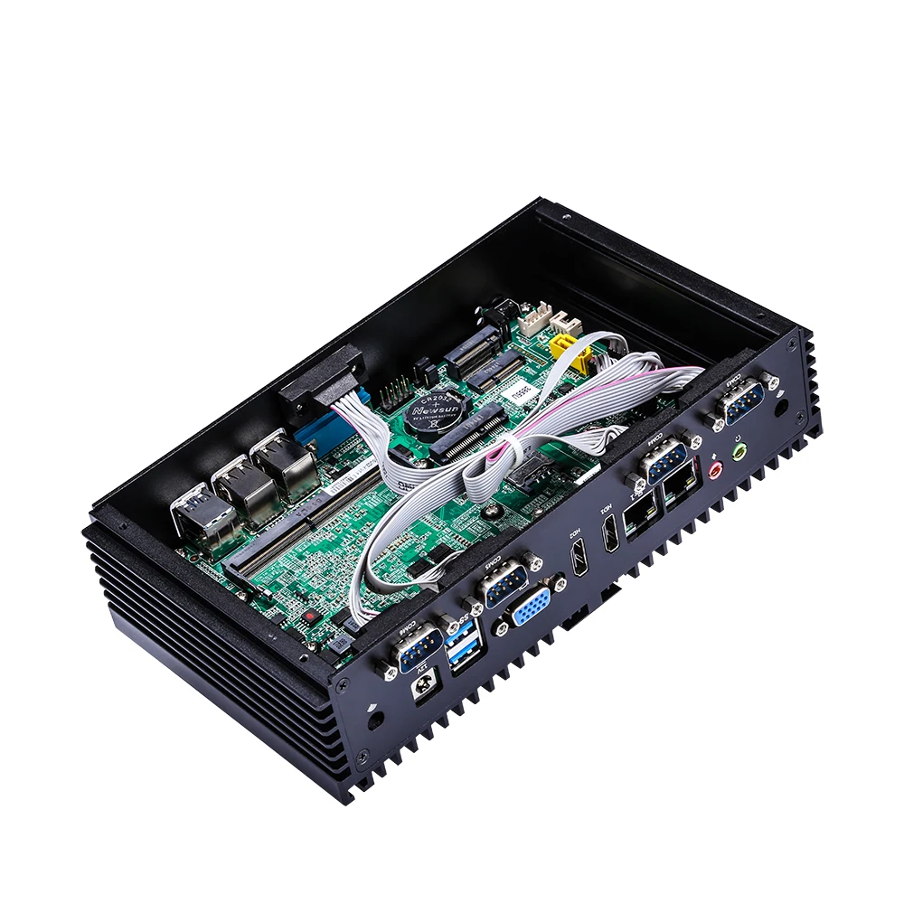Мини ПК QOTOM без вентилятора с 6 портами RS232 двойной гигабитный LAN поддержка Pfsense 3855U