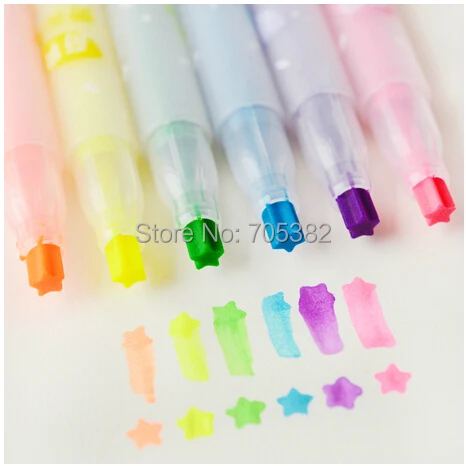 6pcs/lot Colorful Fluorescent pen Novelty highlight Wholesale price (SS-9087) | Канцтовары для офиса и дома