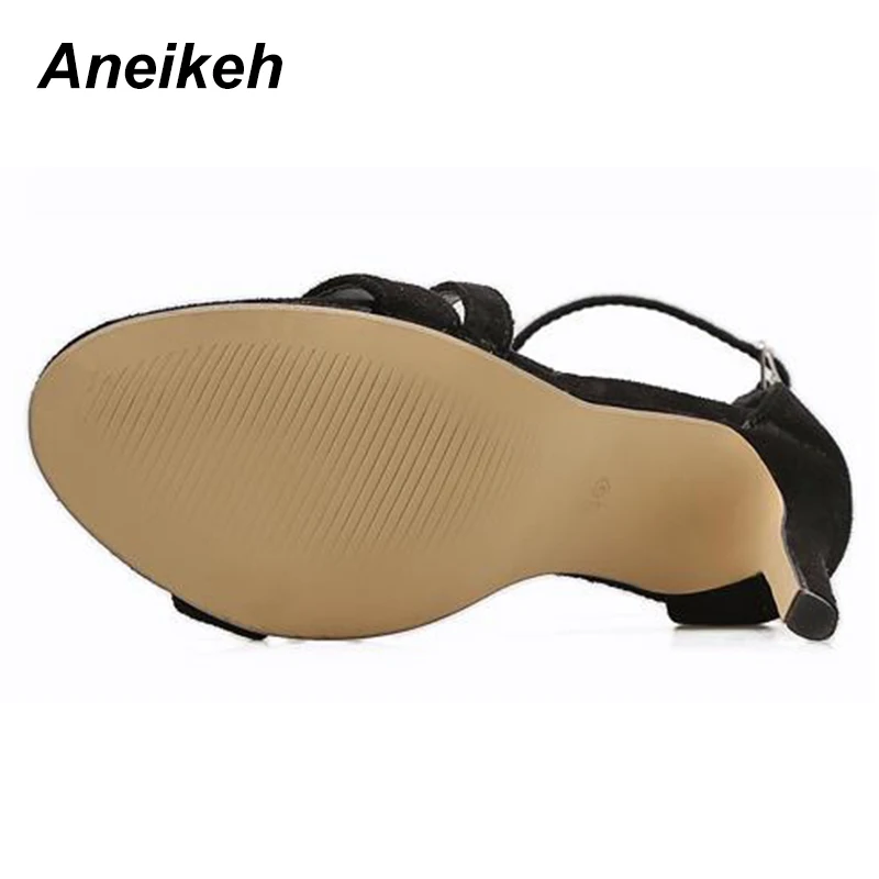 Женские босоножки Aneikeh из искусственной замши на тонком высоком каблуке с