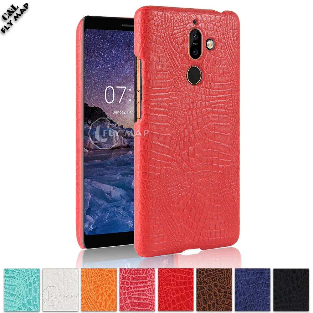 Чехол из крокодиловой кожи для Nokia 7 Plus Dual TA-1046 TA-1055 жесткий защитный чехол ПК Nokia7