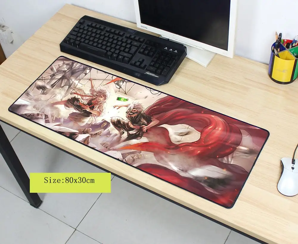 Olwonow Tokyo Ghoul mouse pad large to computer mousepad cool gaming padmouse gamer laptop 800x300x3mm mats | Компьютеры и офис