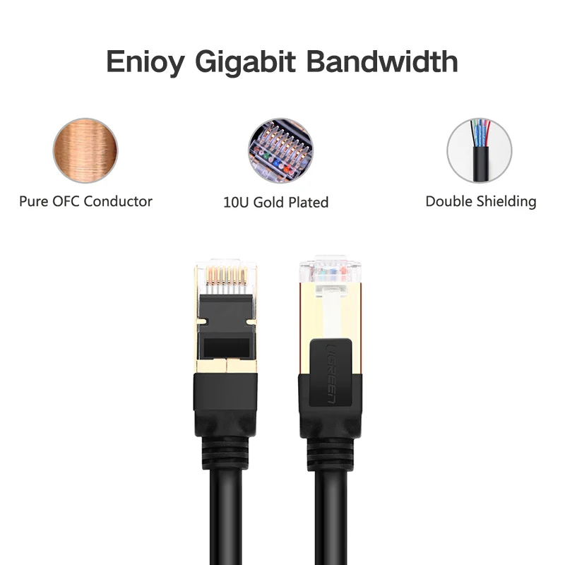 Ugreen Cat7 Ethernet кабель RJ 45 сетевой UTP Lan Кабель Cat 7 RJ45 Соединительный шнур 10 м/20 м/30 м для