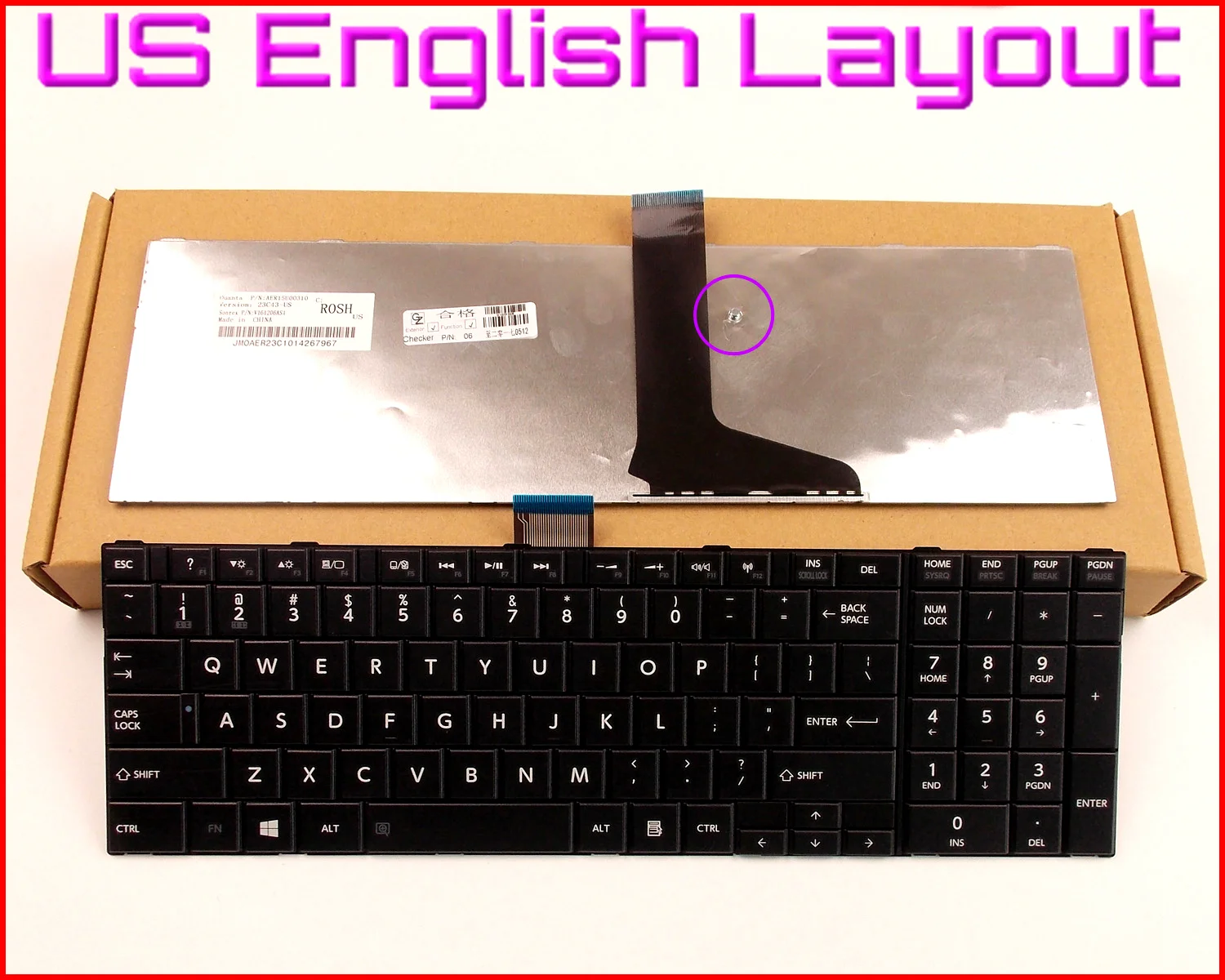 

New Keyboard US English Version for Toshiba Satellite C855 C855D S850 S855 S870 S850D S855D S870D S875D L850 C850 L875D Laptop