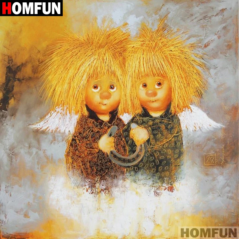 Алмазная 5D картина HOMFUN ангельская девушка полноразмерная/круглая Вышивка