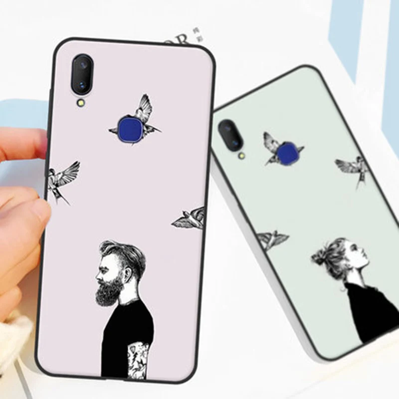 For vivo NEX Case Back fingerprint version cover Couple lover cartoon soft phone NexA Nex A Protection Shell | Мобильные телефоны и