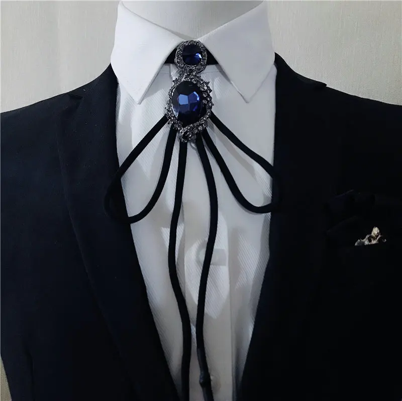 Rhinestone Bolo Tie Элегантный британский Западный Американский ковбой для мужчин и женщин ожерелье Боло галстук аксессуары Винтаж Сплав Блеск Кристалл Стразы галстук - Цвет: Rhinestone Bolo Tie