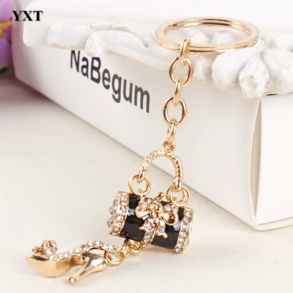 Handbag High-heel Shoe Butterfly Bowknot New Fashion Cute Crystal Pendant Purse Key Ring Chain Wedding Jewelry Great Gift | Украшения и