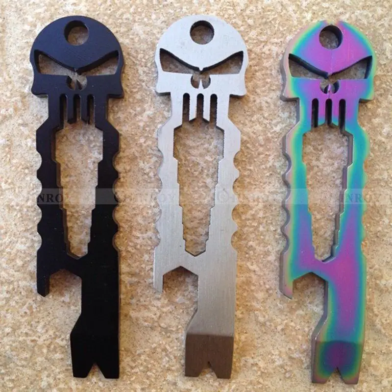 Отвертка из нержавеющей стали титановый брелок с черепом тактический карманный