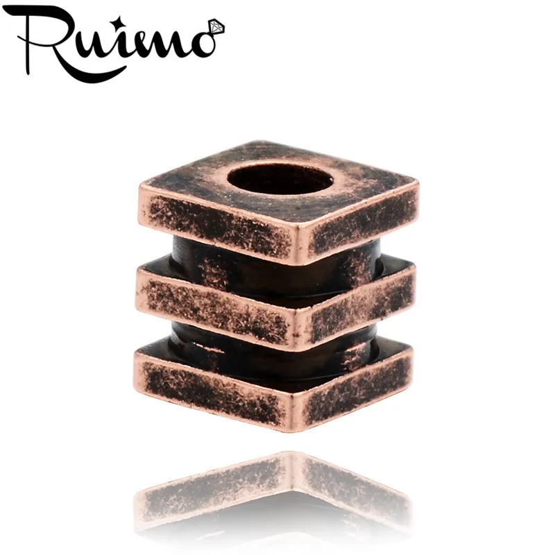 RUIMO 10 шт./лот античные бронзовые кубические бусины 2 мм с мелким отверстием