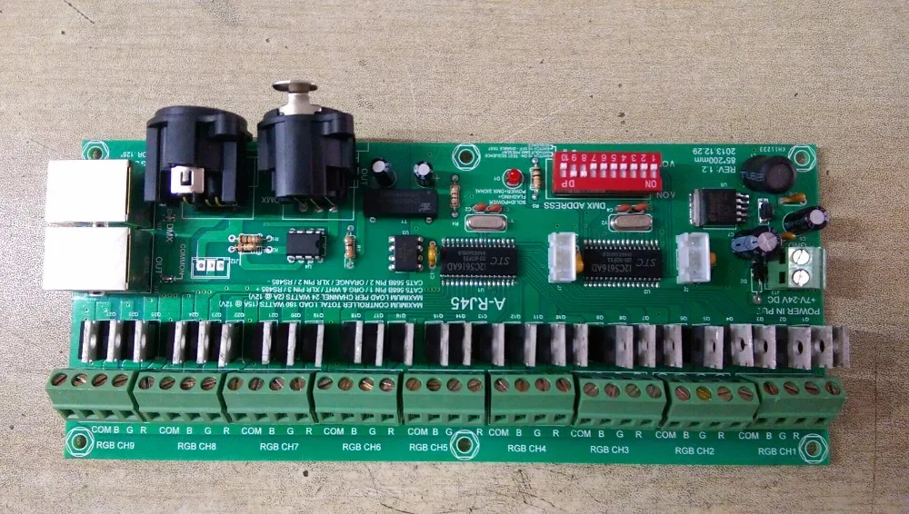 27 канальный простой dmx декодер постоянного напряжения с интерфейсом RJ45 DC7 24V