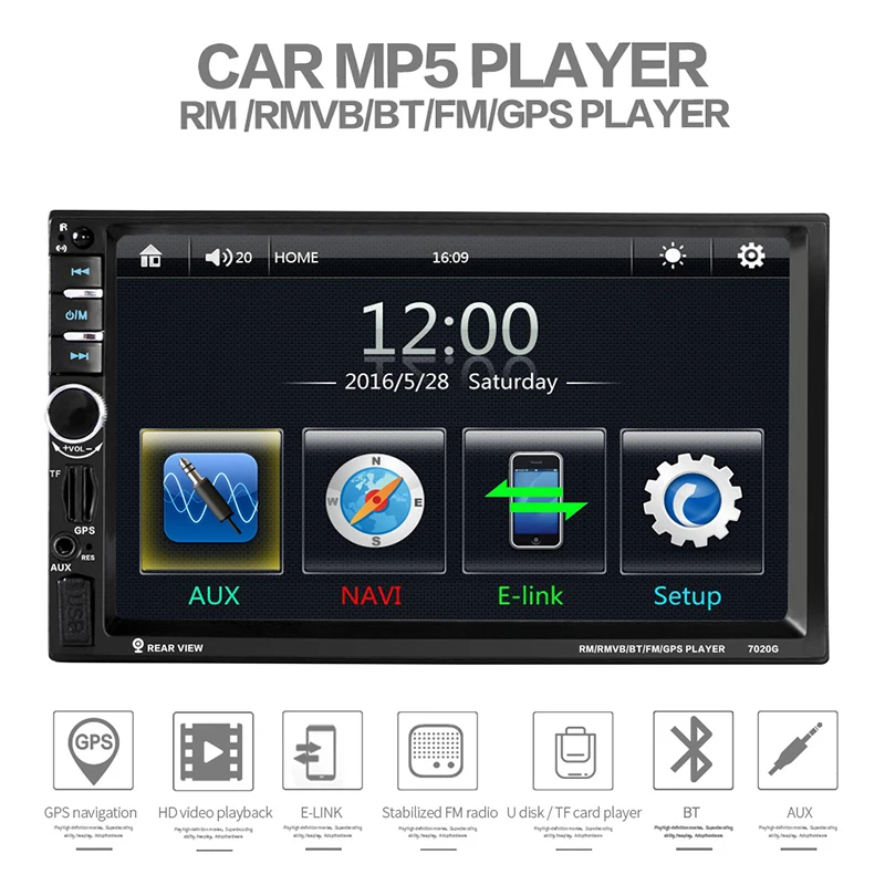 2Din Авто Центральный Multimidia gps камера заднего вида 7 ''экран Bluetooth MP5 MP3 Музыка