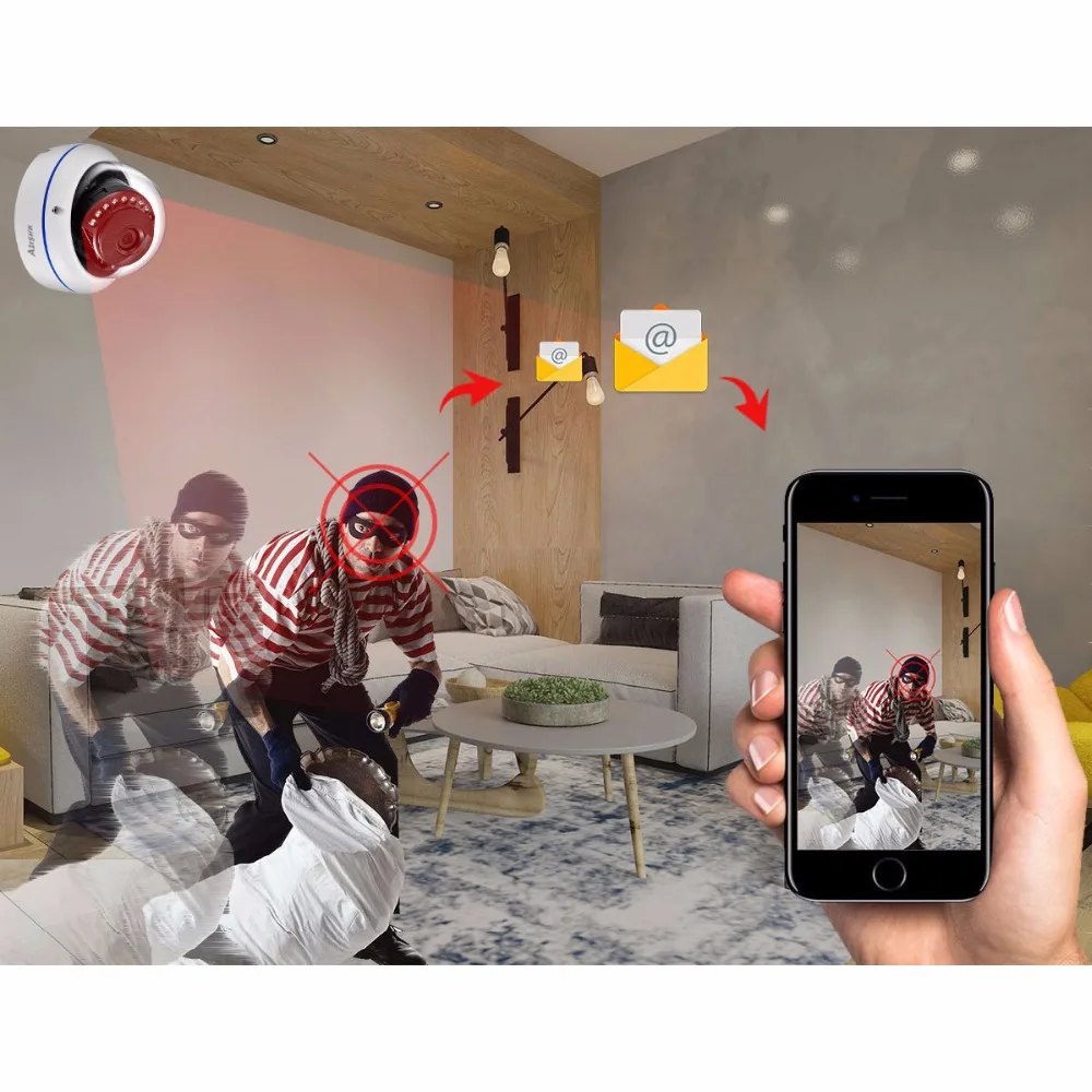 IP-камера AZISHN HD 3 Мп CCTV 48 в POE вандальная Антивандальная Металлическая наружная