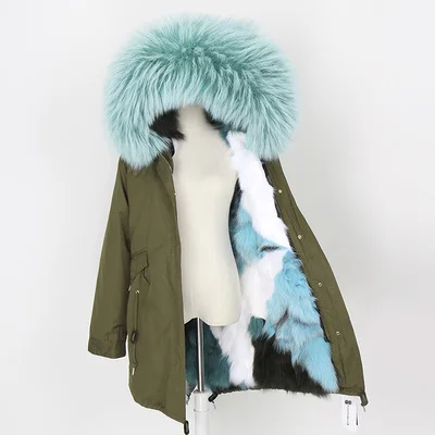 8 fox fur liner Длинная парка, зимняя куртка для женщин, воротник из натурального меха енота, капюшон, подкладка из натурального Лисьего меха, верхняя одежда, отстегивающаяся уличная одежда, новинка - Цвет: 8 fox fur liner