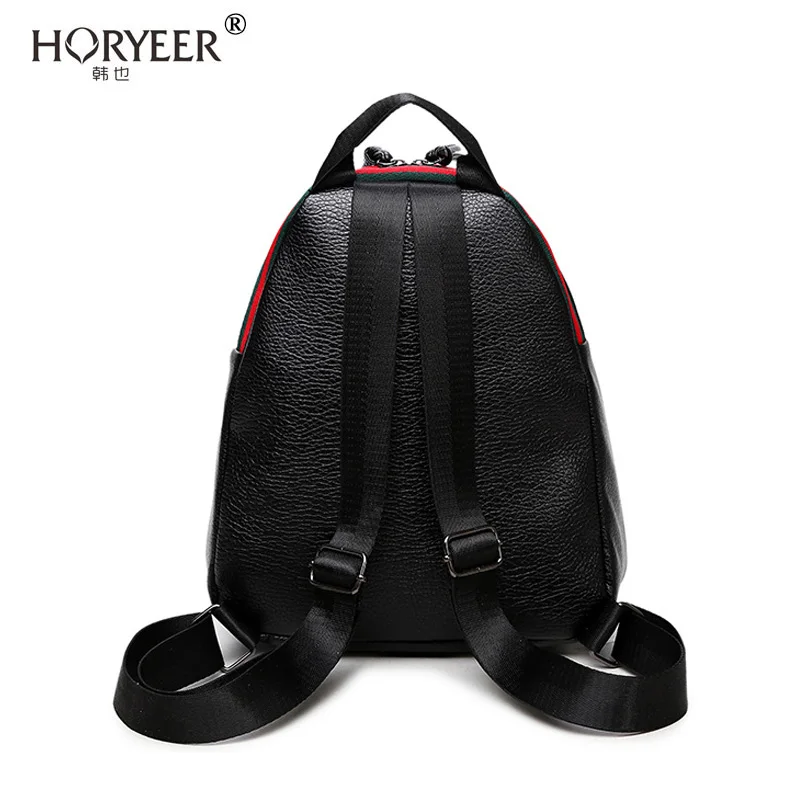 HORYEER kanken рюкзак искусственная кожа женщины сумка Vintage Опрятный черный школе для