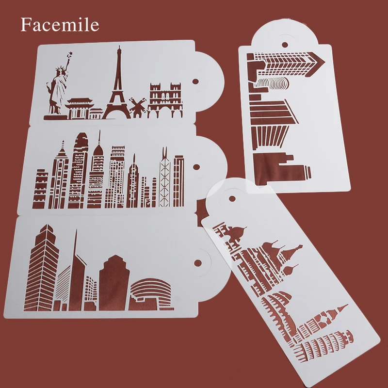5 шт. трафареты для украшения выпечки|decorating tools|fondant cakestencil set |