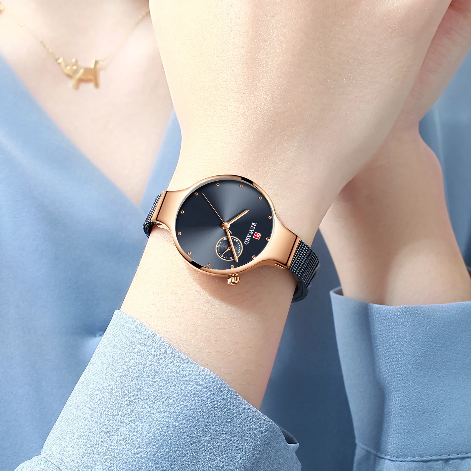 

Reward Women Watch Women Watches TOP Brand Luxury Ladies Rose Gold Steel Wristwatch Relogio Feminino Clock 2019 New reloj mujer