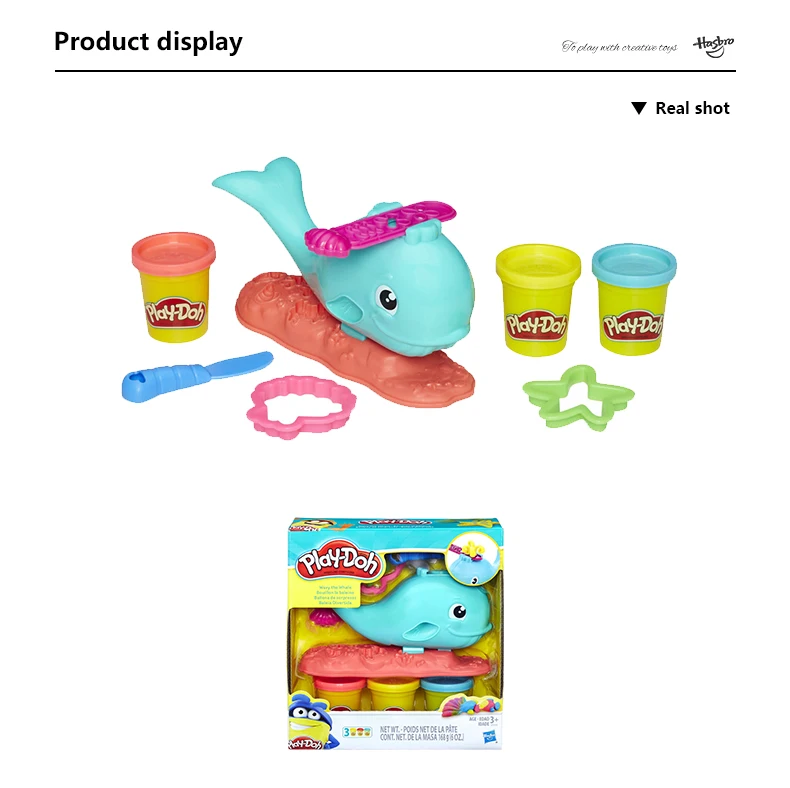 Hasbro Play-Doh развивающие игрушки волнистый КИТ морские игрушки для животных Play Doh DIY дошкольные творческие игрушки для детей