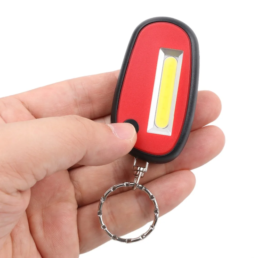 Мини брелок лампа COB LED Flash светильник 3 режима мини кольцо ПВХ