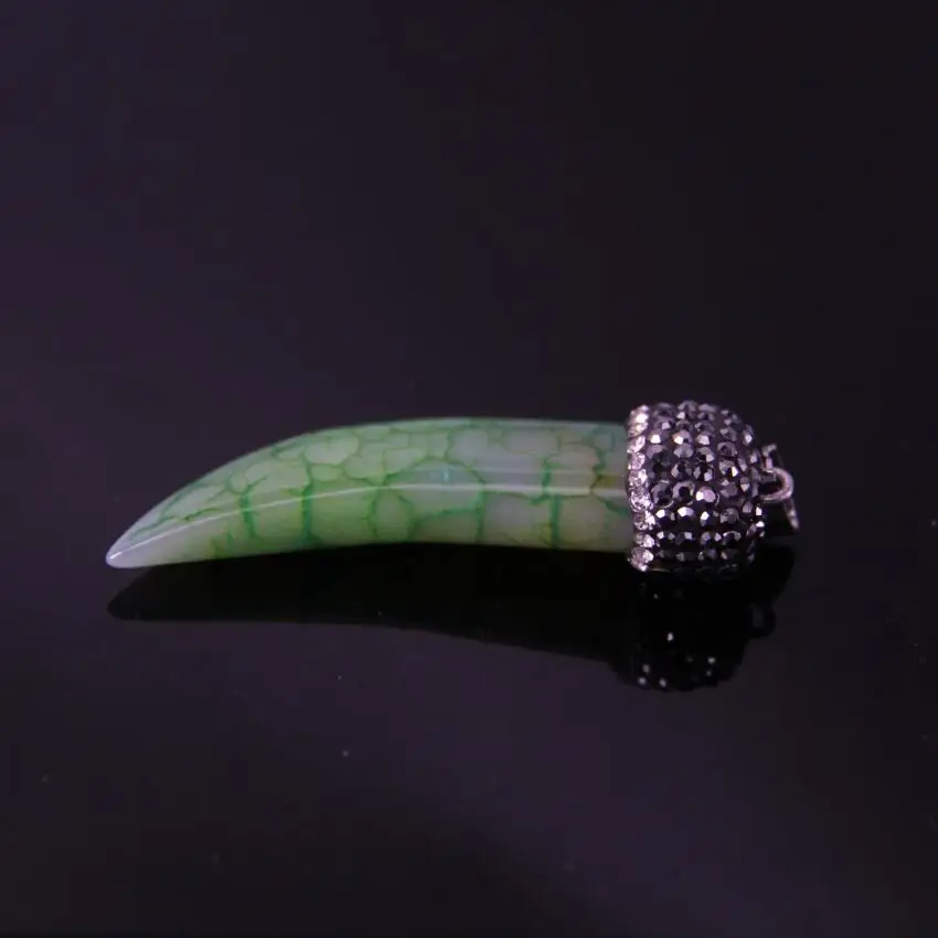 5 шт./лот натуральный с прожилками Агаты гладкие точки стразы зеленые