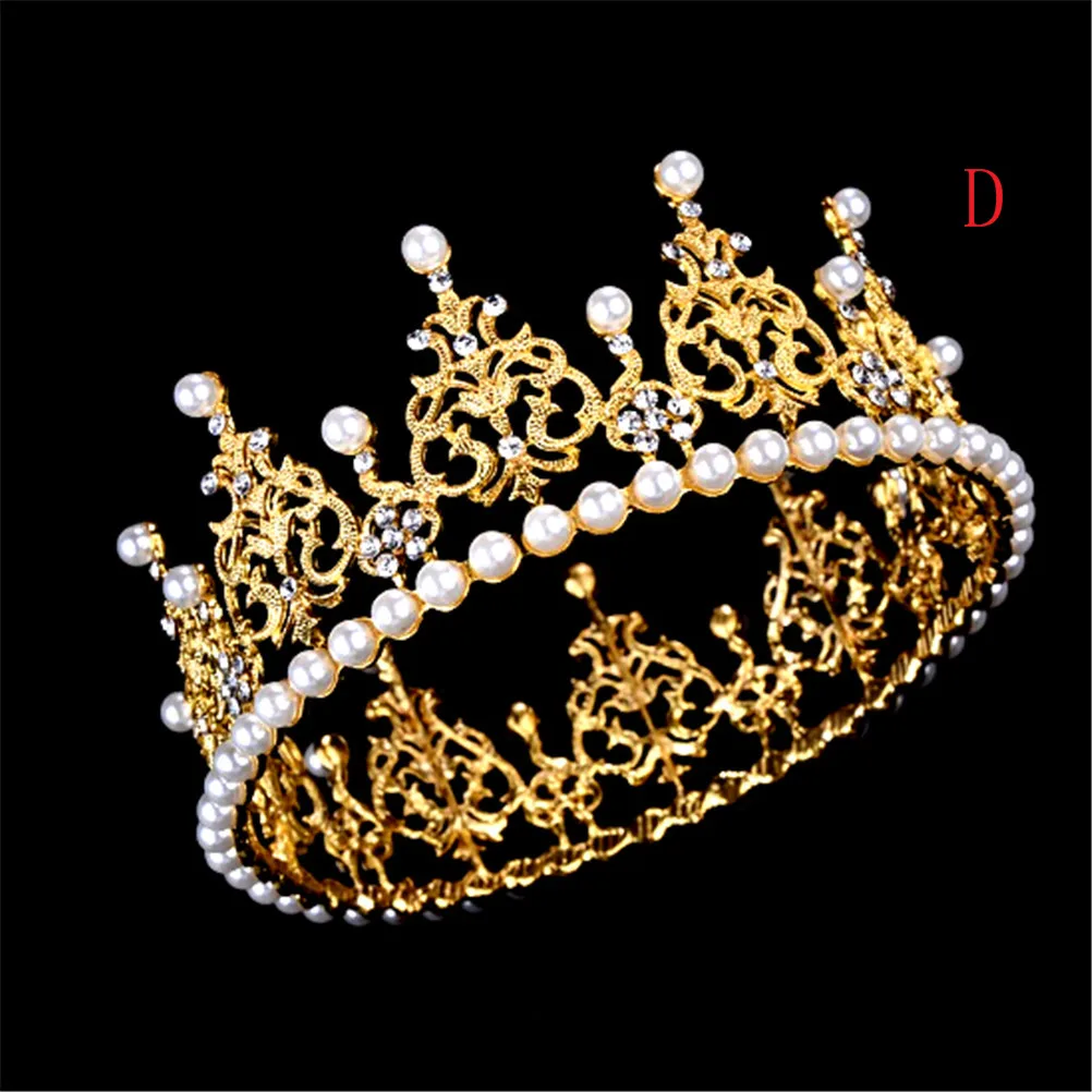 1pc Full Pearl and Crystal Mini Princess Tiara Crown For Mother&ampBaby Prom Hair Ornaments King Jewelry Accessories | Детская одежда и