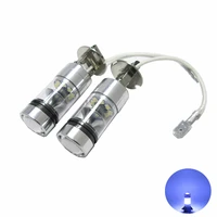 2pcs top quality h3 high power 100w 20smd 6000k car auto white led fog lamp bulbs daytime running light replacement bulb dc12v