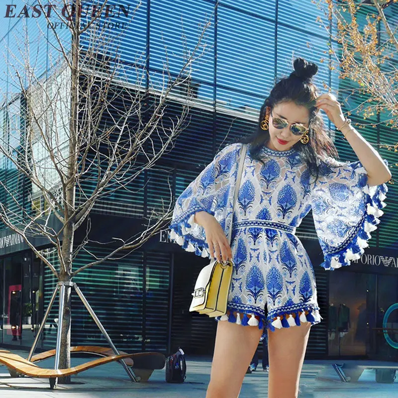 Женский Короткий комбинезон Combishort пляжный с цветочным принтом лето 2019|jumpsuits for