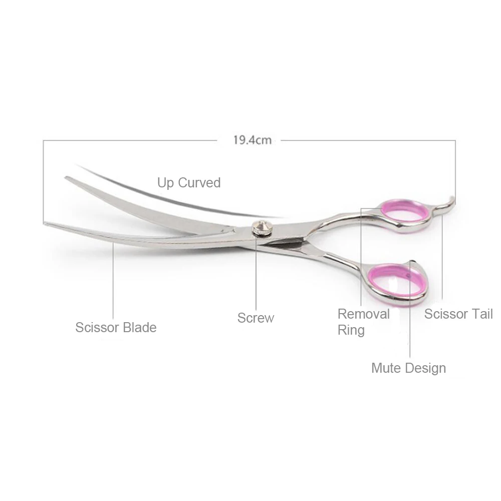 Профессиональный Нержавеющая сталь 7 Дюймов Кошка собаку Изогнутые Прямой