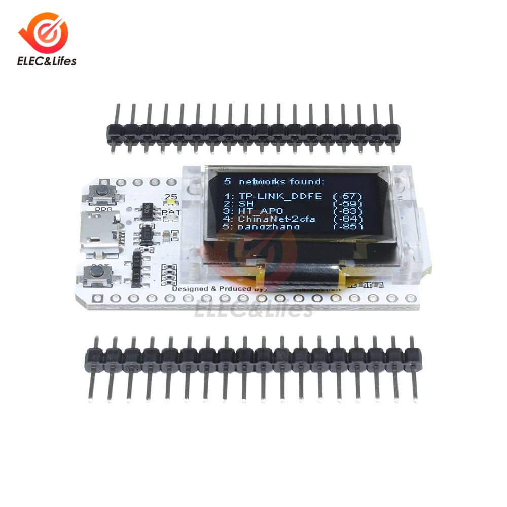 Micro USB ESP32 ESP-32 CP2102 Серийный беспроводной WiFi Bluetooth макетная плата 0,96 ''OLED дисплей WiFi модуль 32M Flash 3,3 V-7 V
