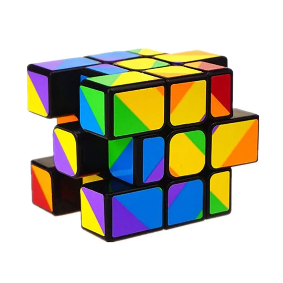 YongJun Rainbow 3x3 кубик рубика неравный магический куб 3 слоя 3x3x3 черная наклейка