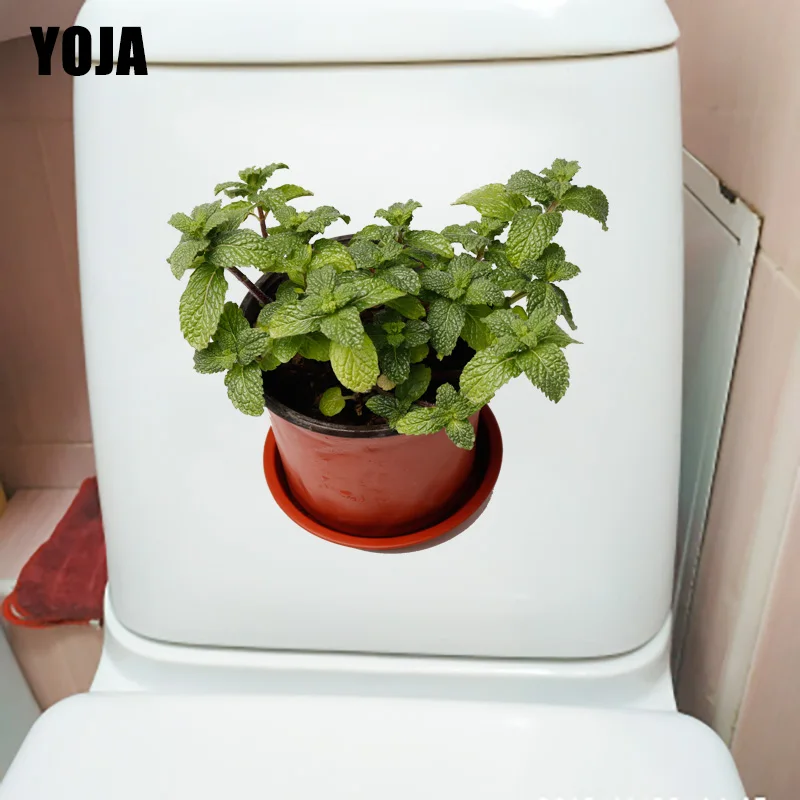 Наклейка на унитаз YOJA в горшке с зелеными листьями 22 8*20 4 см | Дом и сад