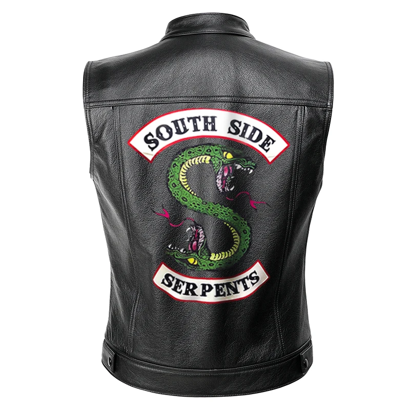 Мужская кожаная мотоциклетная куртка Riverdale мужские Весенние куртки South Side Serpents