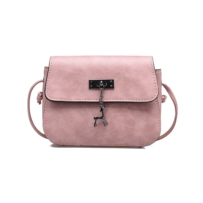 Женская Кожаная мини-сумка через плечо с подвеской в виде оленя