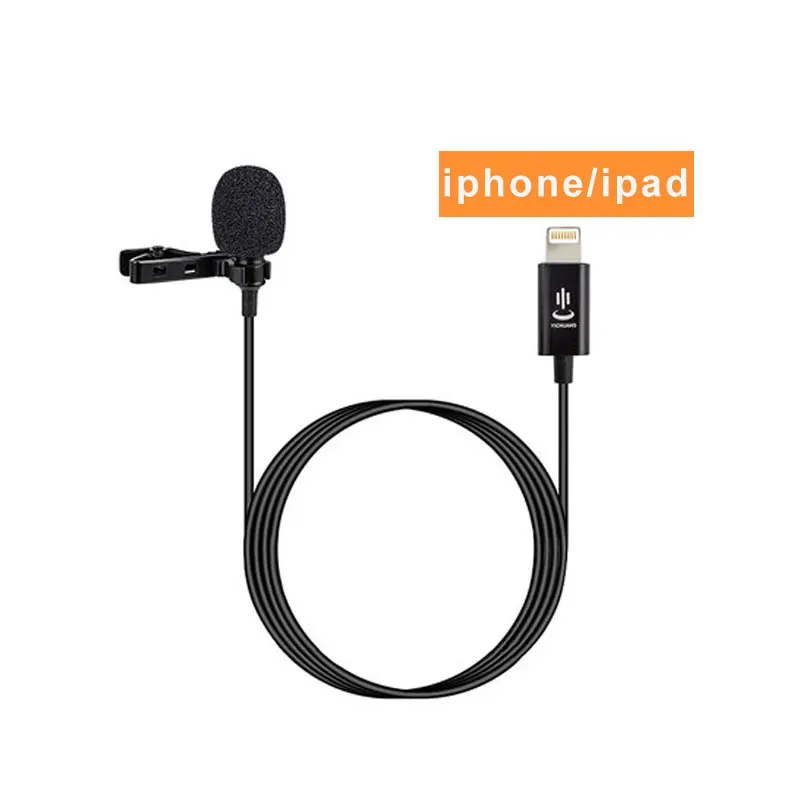 for iphone YC-LM10 телефон аудио видео запись петличный конденсаторный микрофон для iPhone 8 7 6 5 4S 4 ipad huawei Sumsang htc как BY-LM10 - Цвет: for iphone