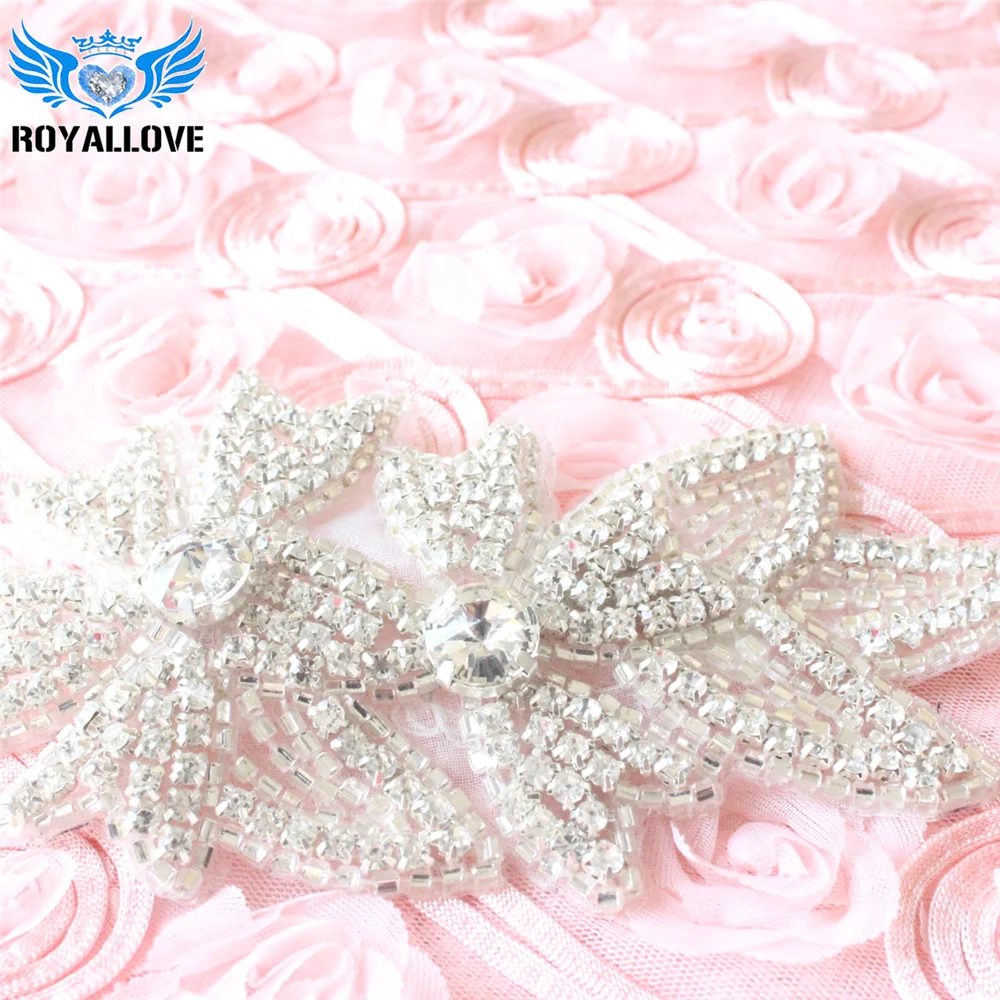 50pcs Rhinestone applique couture crystal wedding beaded patch for DIY sash bridal accessories | Дом и сад