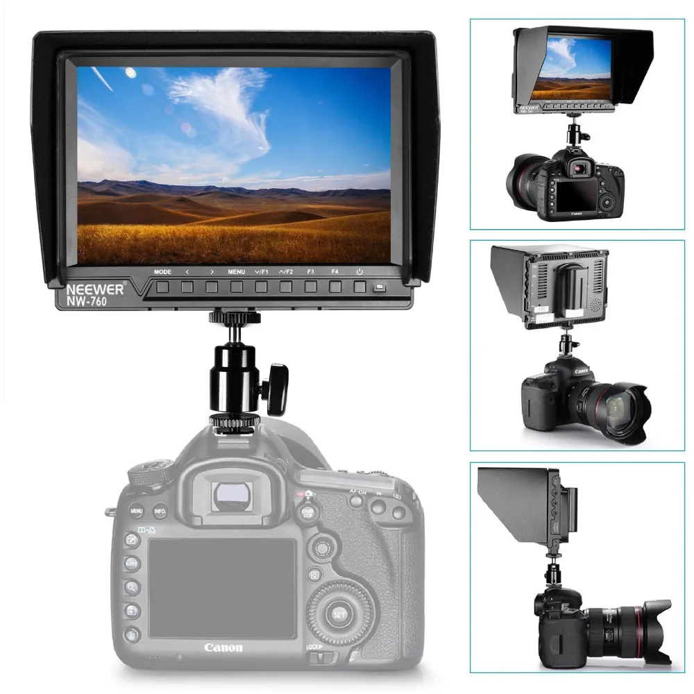 Neewer F200 полевой монитор ультратонкий 7 дюймов ips экран 1080 P Full HD 1920x1200 поддержка 4 k