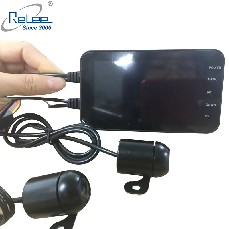 Двойная камера DVR мотоцикл видео рекордер Тахограф Автомобильный