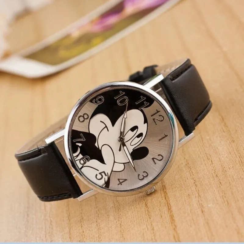 Reloj mujer 2020 Новые Высокое качество кожаный ремень с Микки Маусом часы модно