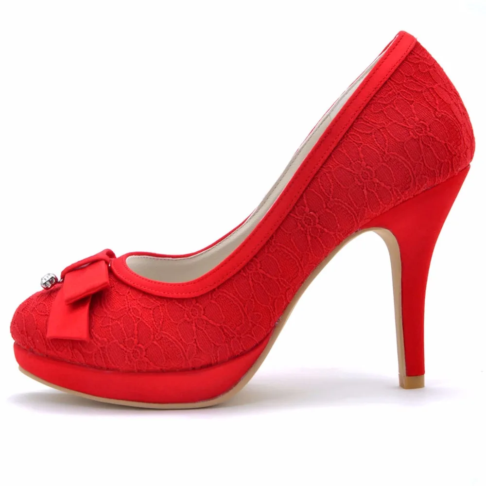 EL-003-PF женская обувь для подружки невесты цвет слоновой кости красный белый