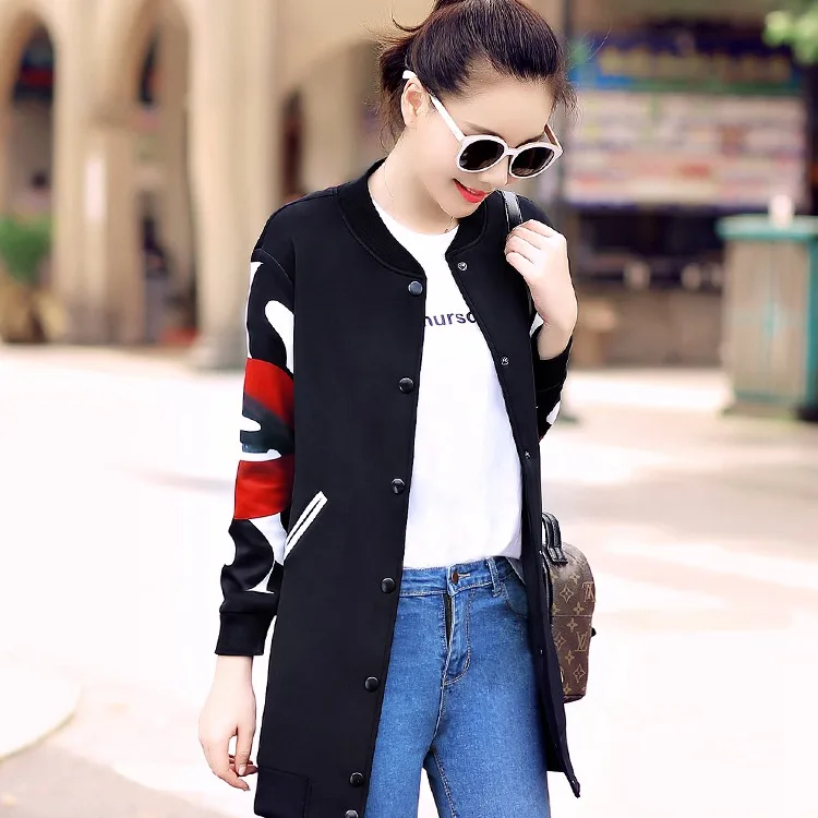 Женская бейсбольная форма с принтом папы Длинная ветровка в Корейском стиле для