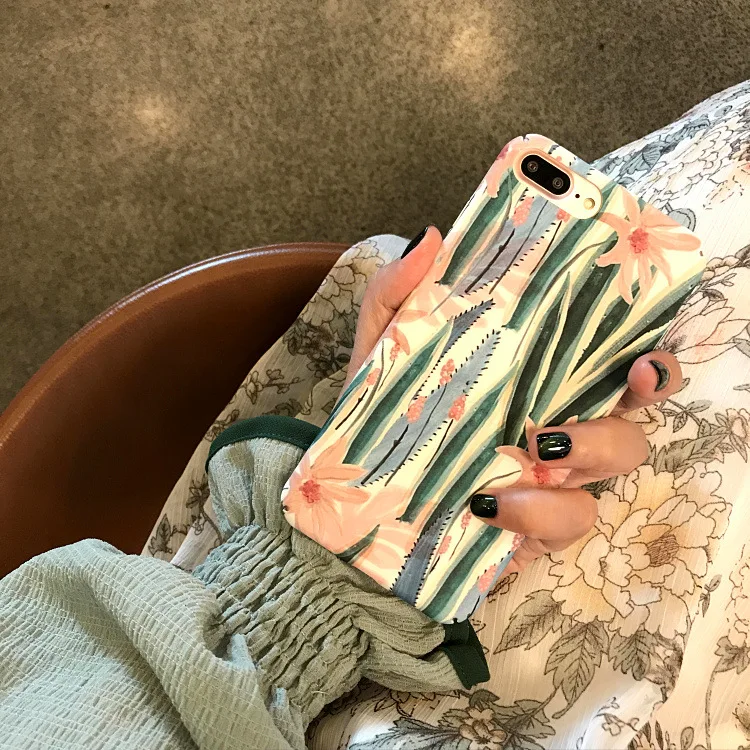 Летний чехол для телефона с тропическими зелеными листьями iphone 8 7 6s 6Plus чехлы