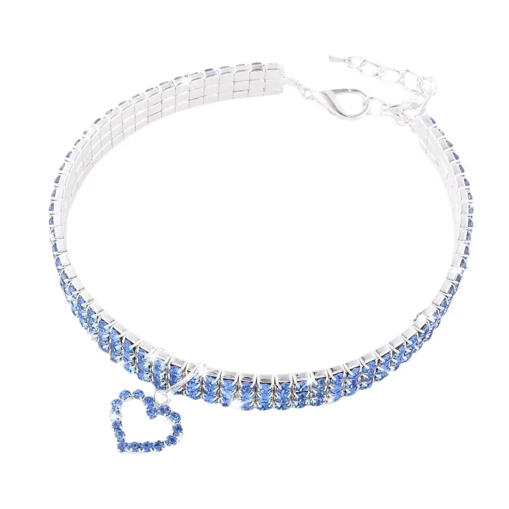 Ошейник для собаки ожерелье для маленькой собаки девушка Wakeu Стразы Bling Ошейники с костяным кулоном Pet поставка Лидер продаж