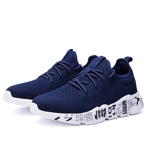 Blue Тканая мужская повседневная обувь; дышащая мужская обувь; Tenis Masculino; zapatos hombre Sapatos; Уличная обувь; мужские кроссовки - Цвет: Blue