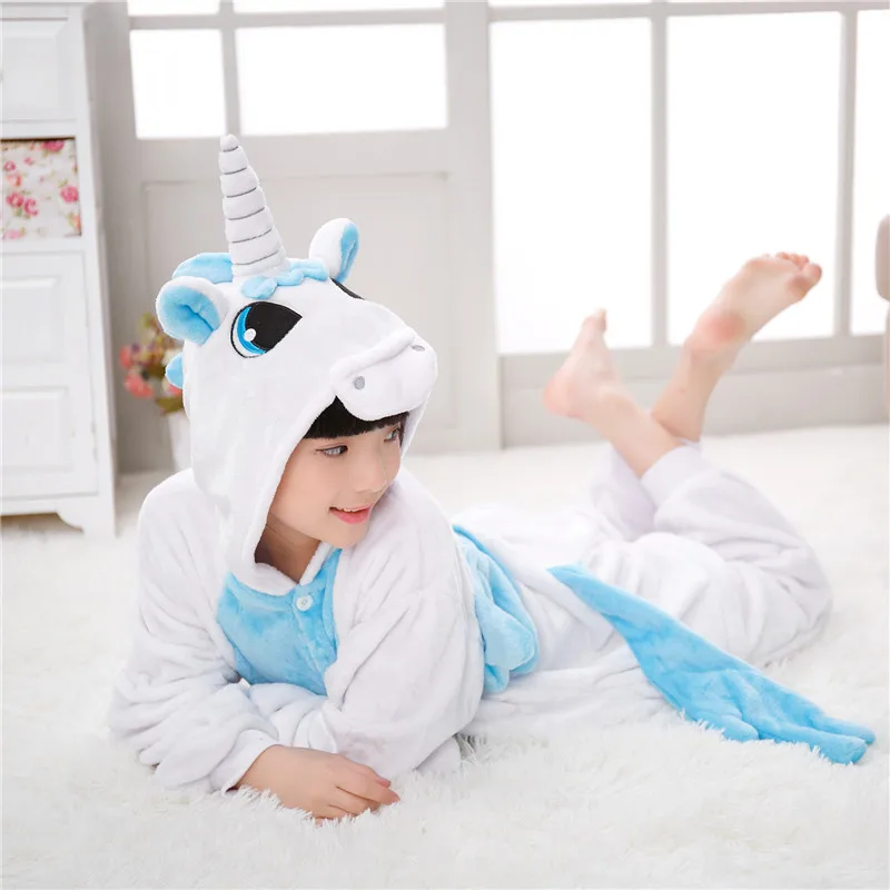 Кигуруми Дети Пижамы Для Мальчиков Девочек Пижамы Onesies Фланелевые Стежка Животных Единорог Пегас Косплей Дети Пижамы С Капюшоном Набор пикачу одежда пижамы для девочек для мальчиков домашний костюм пижамный комплект