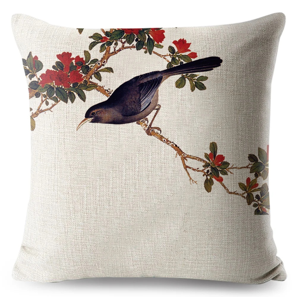 Акварель Цветы и птицы Чехлы для диван кресло домой белье Наволочка 45x45 см